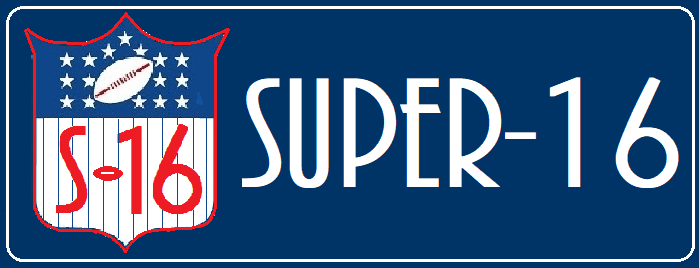 Super 16 Logo 2019 AFBlue Background. SKINNY