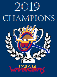 Italian Wranglers logo with 2019 Championship Crest, AFFL